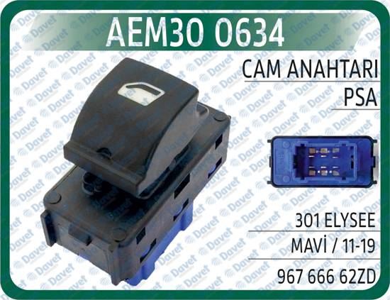 AEM 300634 Cam Anahtari P301 Elysee Mavi   11-19